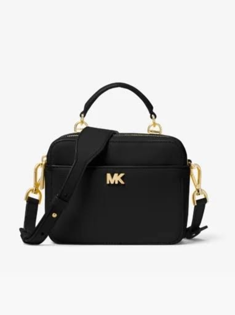 Michael Kors Black Leather Crossbody with Gold Hardware